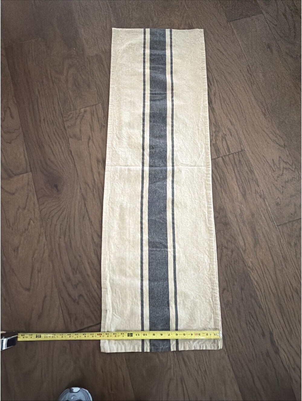 Farmhouse Primitive Blue Striped Grain Sack Table Runner – 16” x 51”